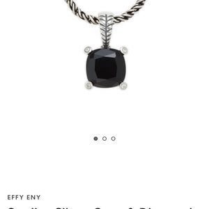 EFFY Sterling Silver, Onyx & Diamond Pendant Necklace